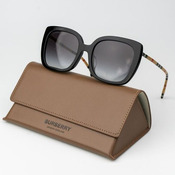 Burberry CAROLL Women Sunglasses Black Grey Gradient Square BE4323F 38538G main image 9